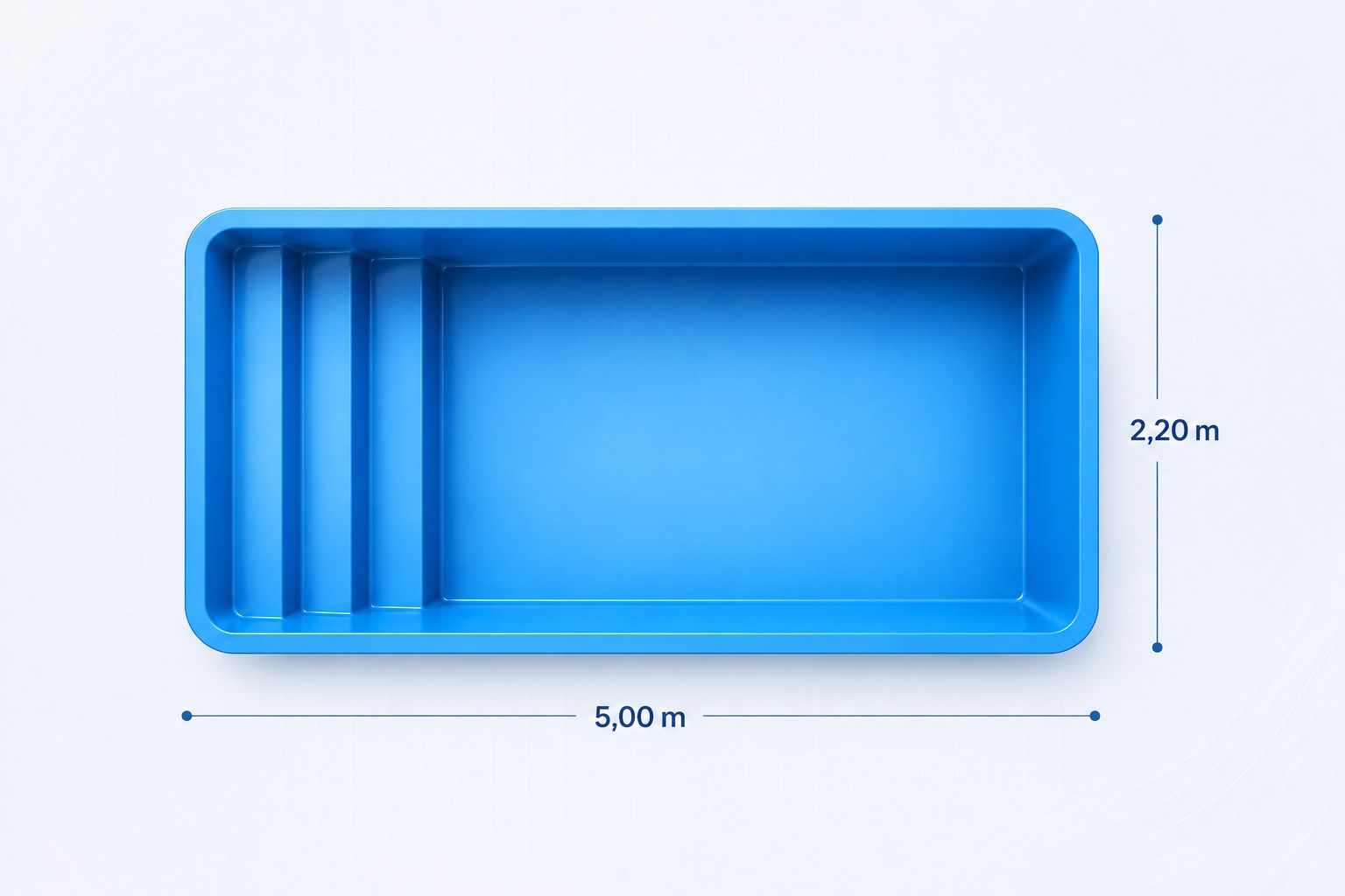 Modelo Arena, piscina 5,00 x 2,20 m