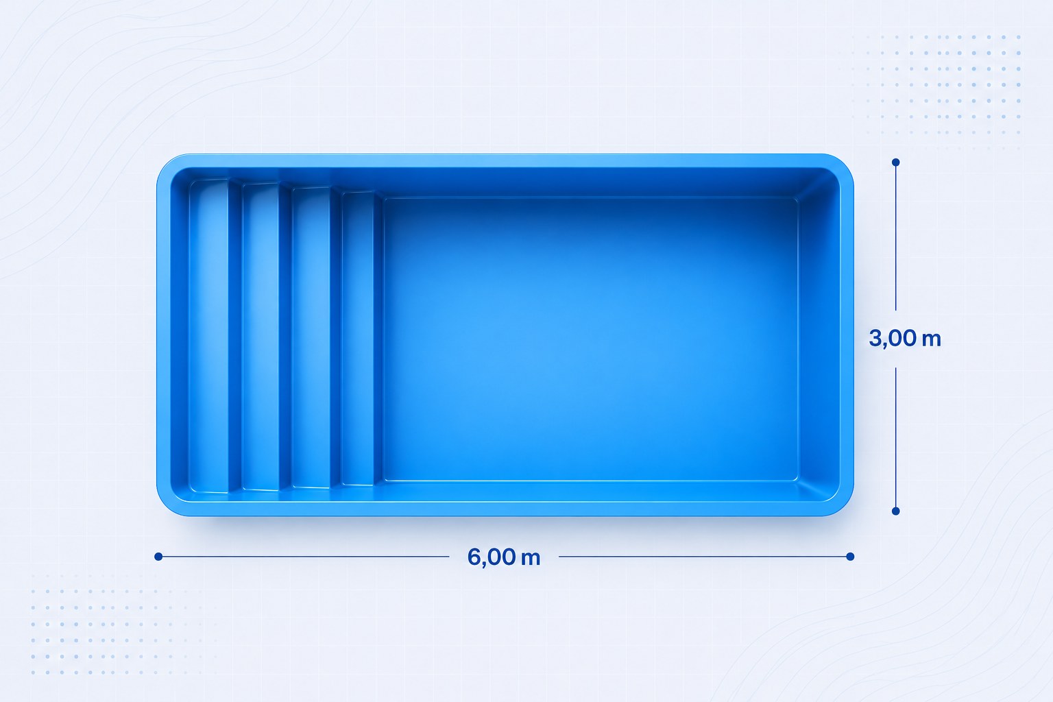 Modelo Costa, piscina 6,00 x 3,00 m